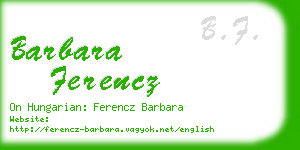 barbara ferencz business card